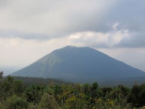 View of Bisoke volcano from Karisimbi