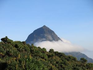 Mount Muhabura as seen from Karisimbi