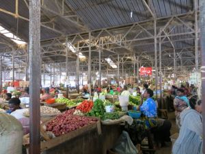 Visiting market in Kigali
