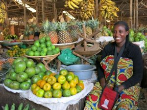 Visiting market in Kigali